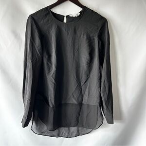 BCBGeneration Women's Black Long Sleeve Satin Blouse Size Small